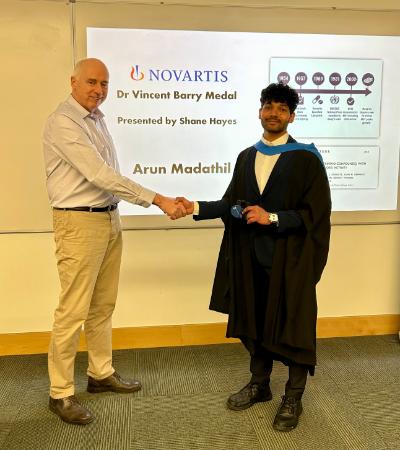 Taught MSc Dec Conferring - Shane Hayes Arun Madathil Novartis Medal